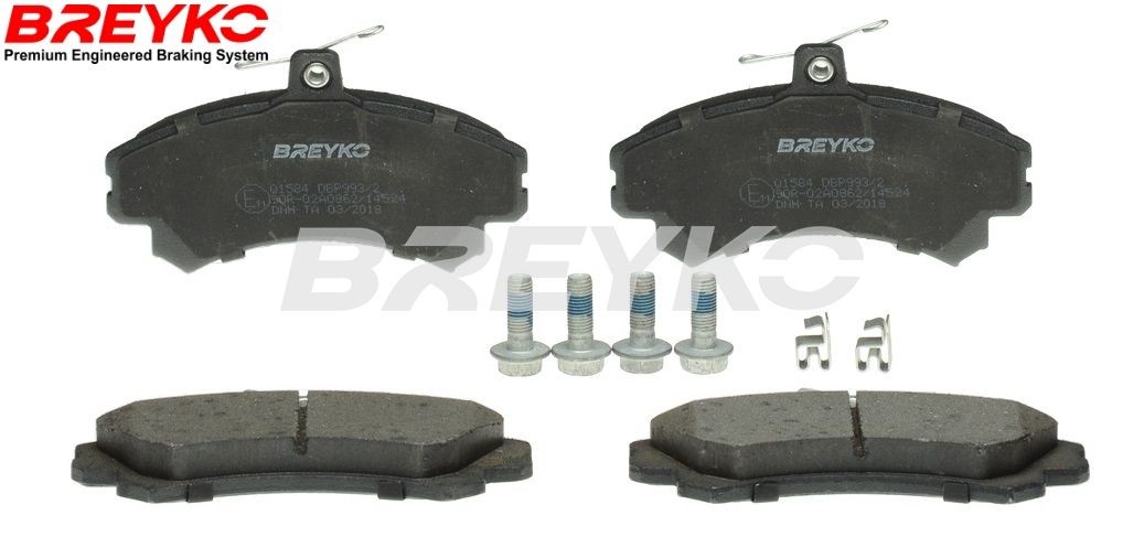 DAVID VASCO Q1584: Juego de pastillas de freno BREYKO PREMIUM Eje delantero, con arandelas distanciadoras, con accesorios, con tornillos pinza freno