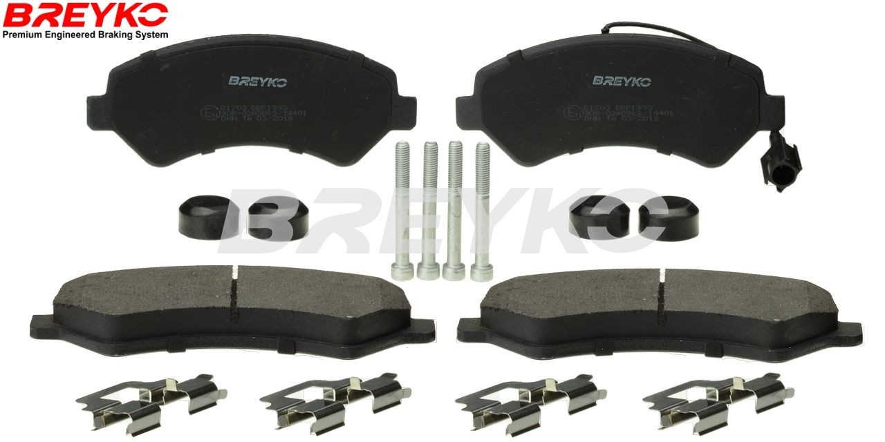 DAVID VASCO Q1703: Kit pastiglie freni BREYKO PREMIUM Assale anteriore, con spessori, con accessori, con bulloni pinza freno, con smorzamento/ammortizzazione, senza viti/bulloni