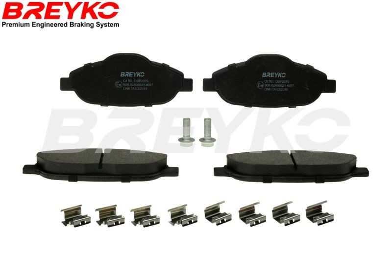 DAVID VASCO Q1761: Kit pastiglie freni BREYKO PREMIUM Assale anteriore, con spessori, con accessori, con bulloni pinza freno