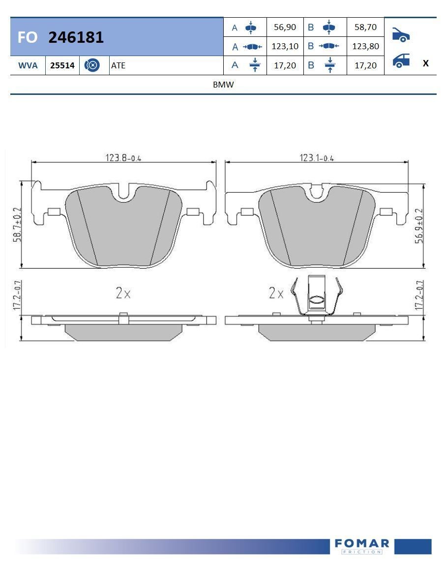 FOMAR Friction FO 246181: Piduriklotsid