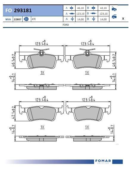 FOMAR Friction FO 293181: Piduriklotsid