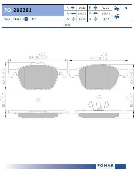 FOMAR Friction FO 296281: Bremseklosser