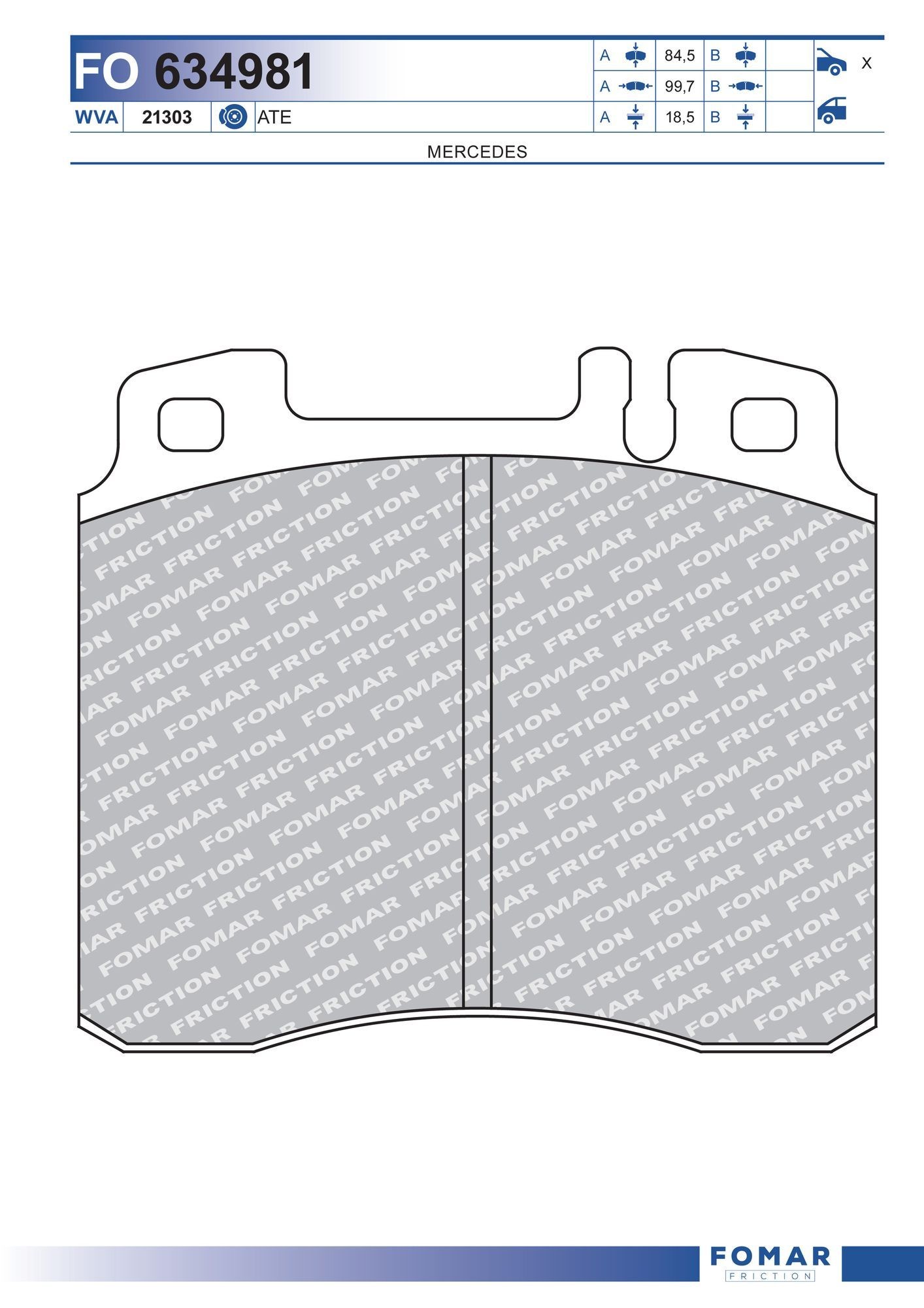 FOMAR Friction FO 634981: Piduriklotsid