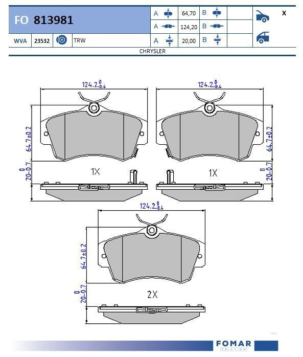 FOMAR Friction FO 813981: Piduriklotsid