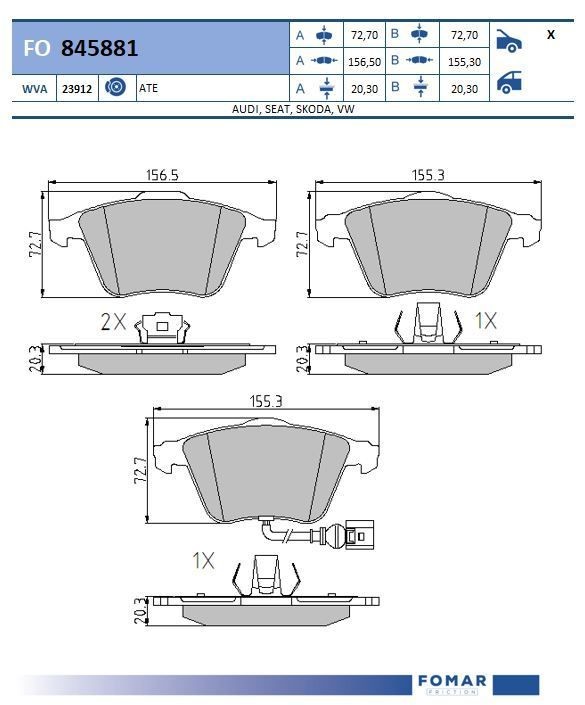 FOMAR Friction FO 845881: Piduriklotsid