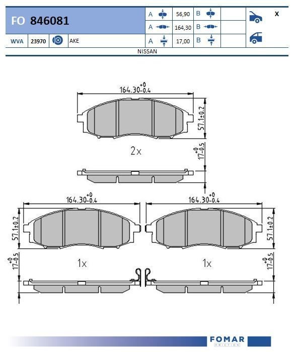 FOMAR Friction FO 846081: Piduriklotsid