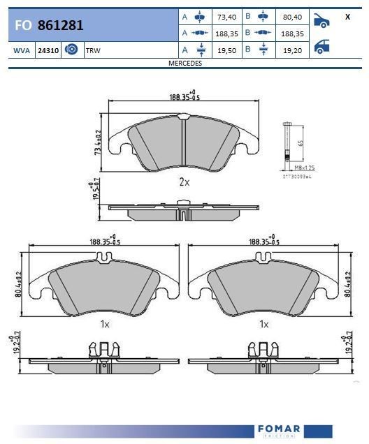 FOMAR Friction FO 861281: Piduriklotsid