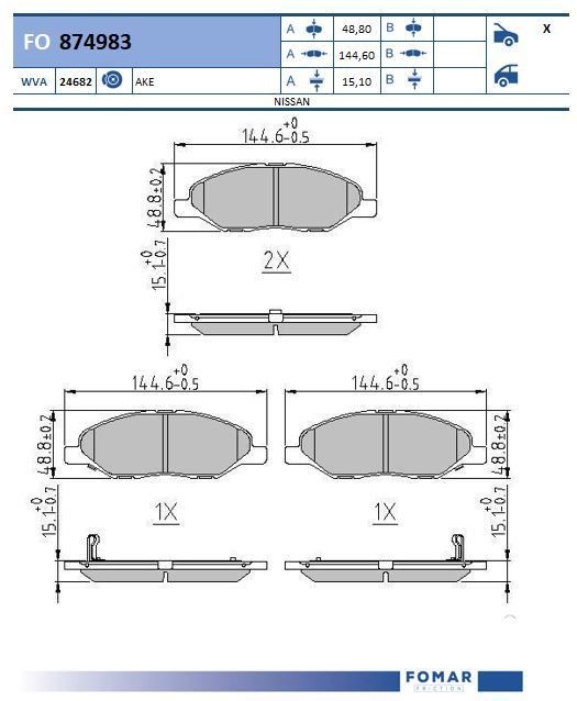 FOMAR Friction FO 874983: Bremseklodser