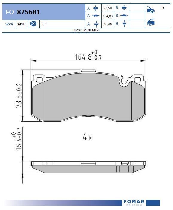 FOMAR Friction FO 875681: Piduriklotsid