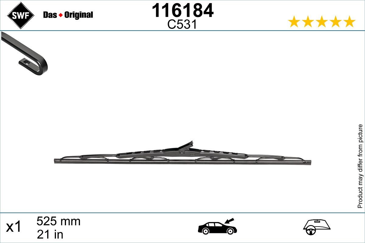 SWF 116184: Tergicristalli DAS ORIGINAL SINGLE 525mm