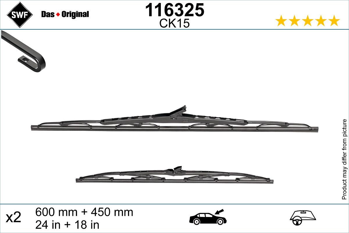 SWF 116325: Klaasipuhastaja DAS ORIGINAL SET ees, 600mm