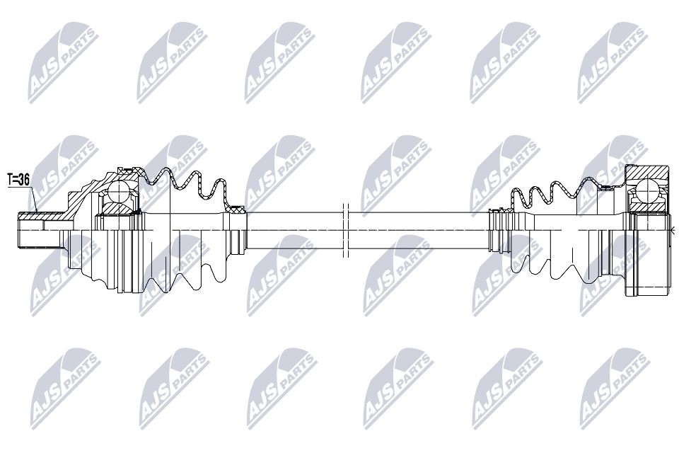 NTY NPW-AU-103: Veovõll esisild vasakul, 544mm