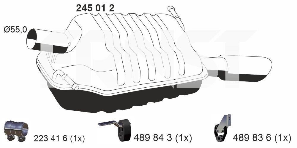 ERNST 245012: Lõppsummuti 625mm