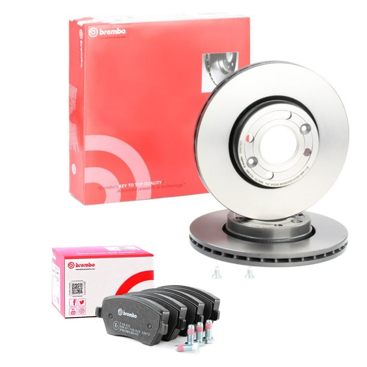 BREMBO BRB3405N0059: Pidurikomplekt, ketaspidur Ø: 258mm, sisemine õhutus COATED DISC LINE