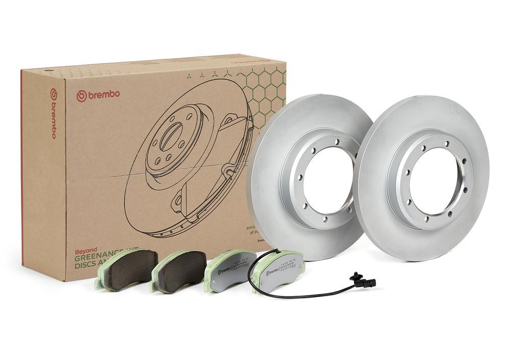 BREMBO KT 10 038: Pidurikomplekt, ketaspidur BEYOND LINE - Greenance Ø: 302mm, täis, koos kokkusurumisvastase plekiga