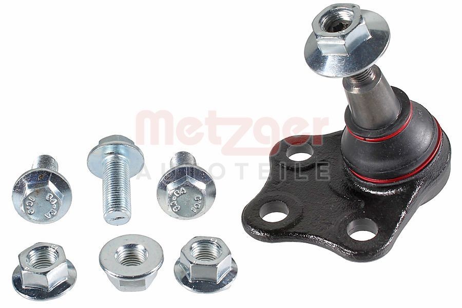METZGER 57035708: Testina braccio oscillante COMPETENCE KIT Assale anteriore Sx, Assale anteriore Dx, inferiore, Esterno, con dado, con bulloni/viti