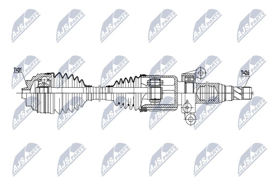 NTY NPW-BM-250: Veovõll esisild paremal, 865mm