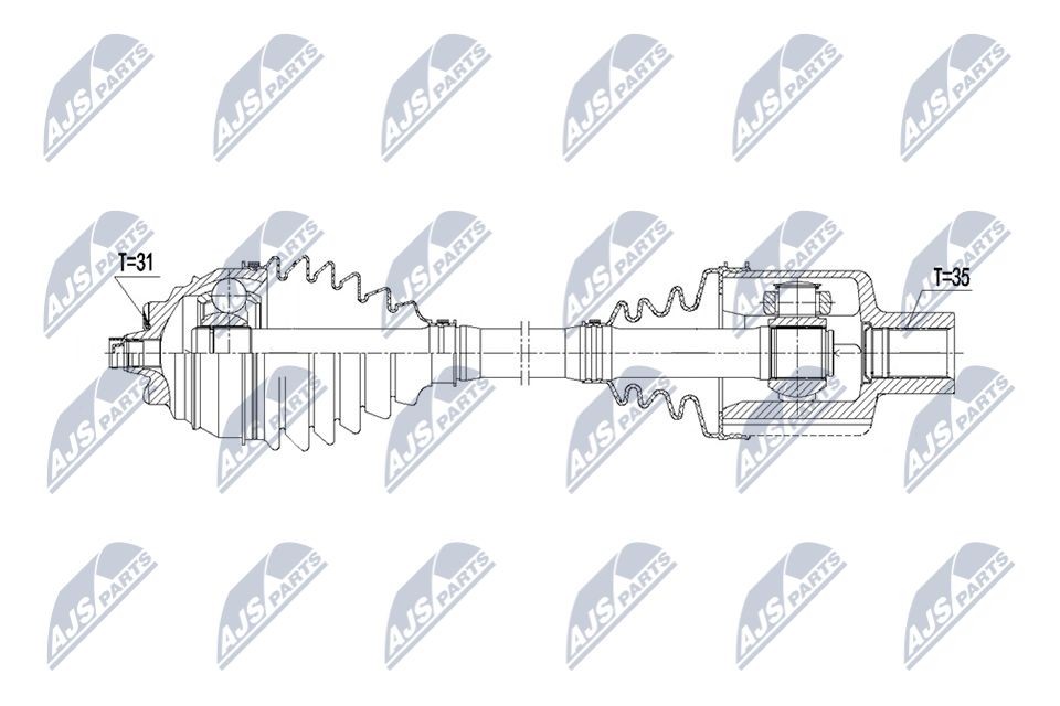 NTY NPW-BM-253: Veovõll esisild paremal, 500mm