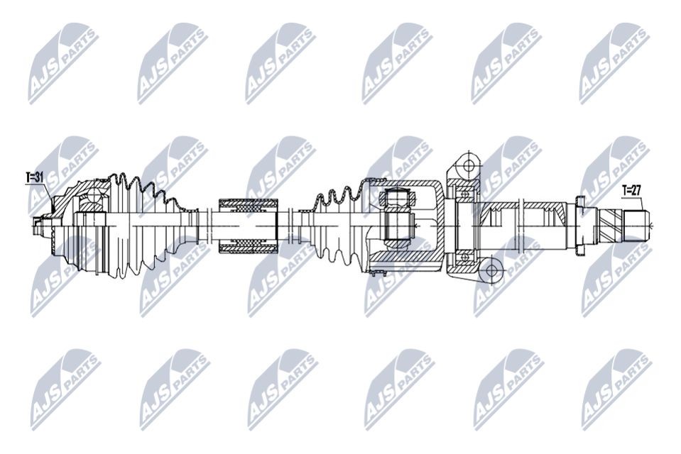 NTY NPW-BM-254: Veovõll esisild paremal, 933mm