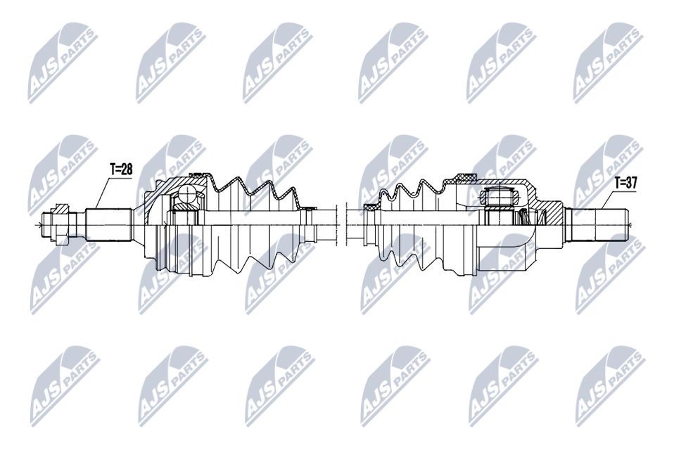 NTY NPW-CT-145: Drivaxel framaxel vänster, 660mm