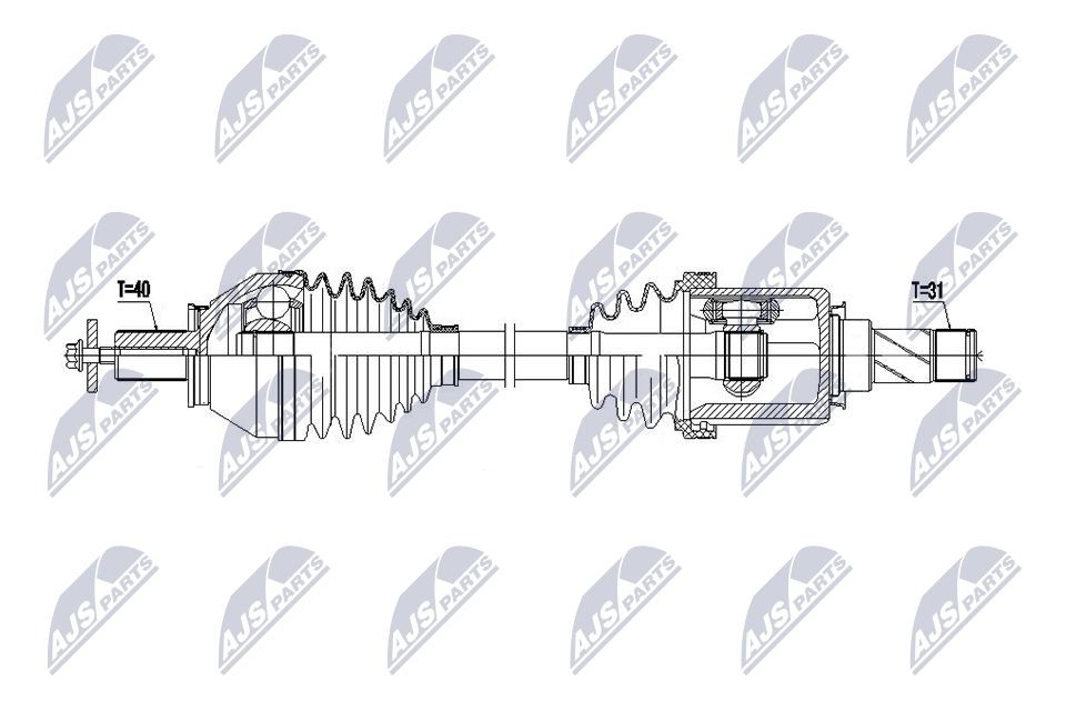 NTY NPW-LR-035: Veovõll esisild vasakul, 553mm