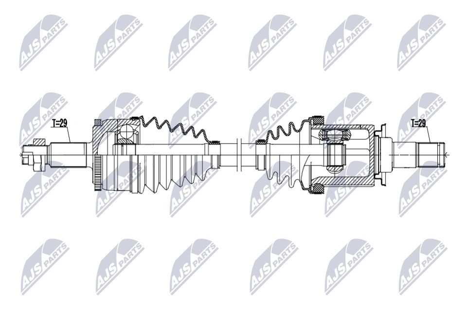NTY NPW-LR-041: Veovõll esisild vasakul, 636mm