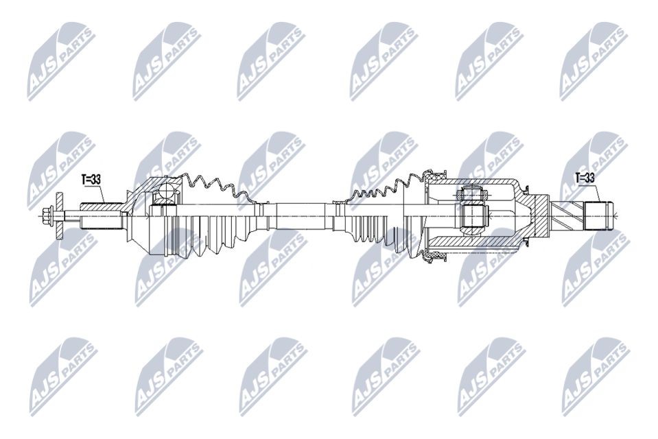 NTY NPW-ME-195: Arbre de transmission Essieu arrière gauche, 503mm