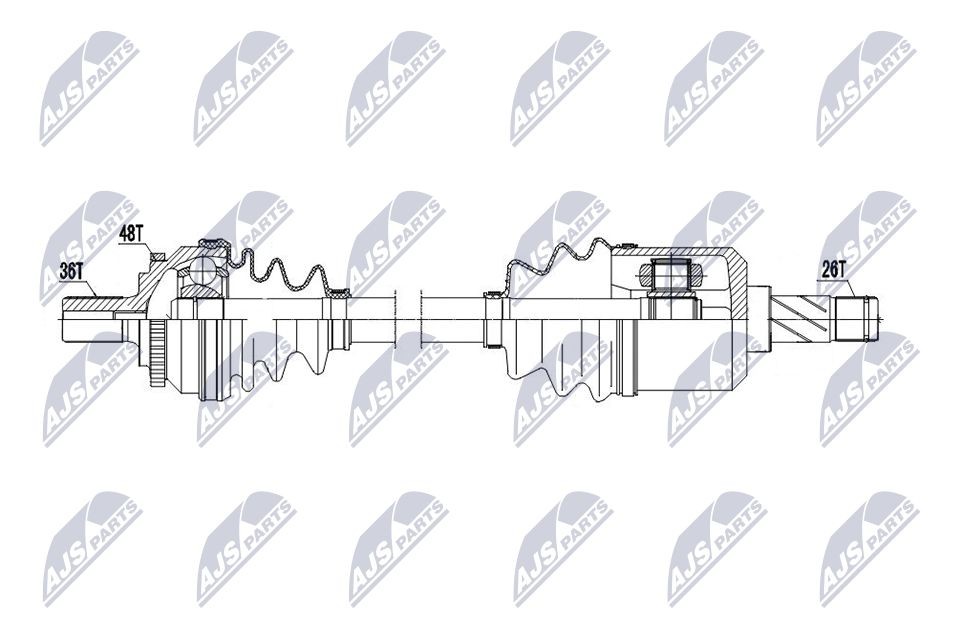 NTY NPW-VV-153: Veovõll esisild vasakul, 522mm