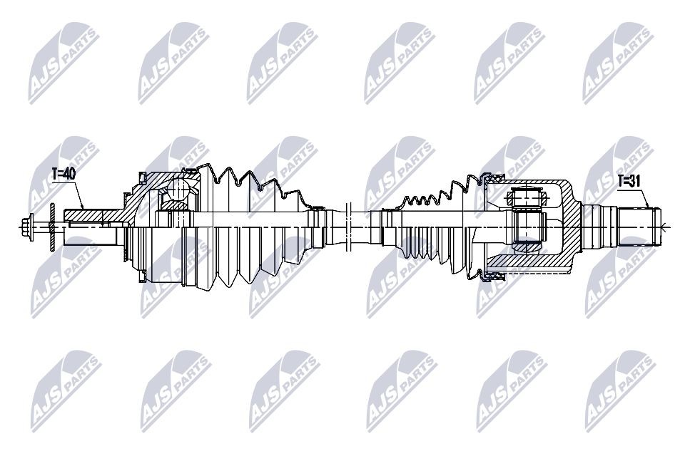 NTY NPW-VV-164: Veovõll esisild vasakul, 599mm