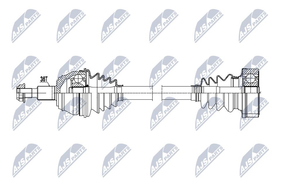 NTY NPW-VW-214: Veovõll esisild vasakul, 563mm