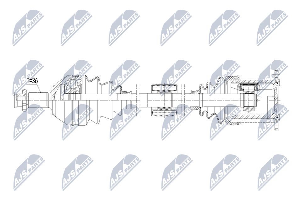 NTY NPW-VW-230: Planetara Axa fata dreapta, 802mm