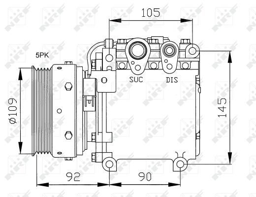NRF 32049: Compresor AC cu elei compresor-PAG