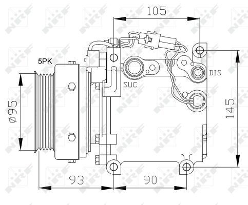 NRF 32100: Ilmastoinnin kompressori PAG-kompressoriöljyllä
