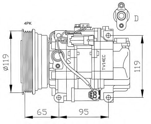NRF 32182: Kliimakompressor PAG-kompressoriõliga