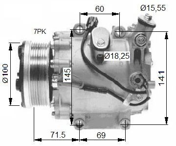 NRF 32491: Compresor AC EASY FIT cu elei compresor-PAG, cu inel etansare