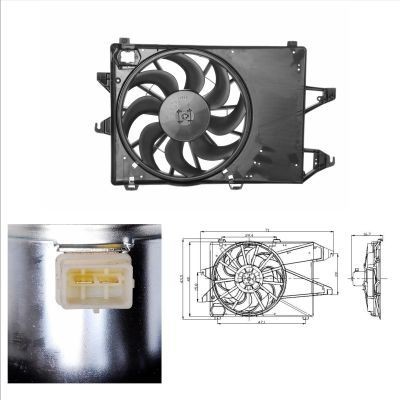 NRF 47002: Ventilator, radiator 300mm, cu rama aerisire radiator, fara rezistenta sarcina