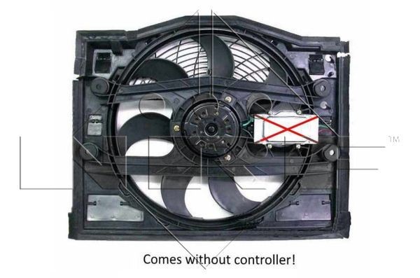 NRF 47027: Ventilator, radiator 390mm, fara unitate de control, cu rama aerisire radiator