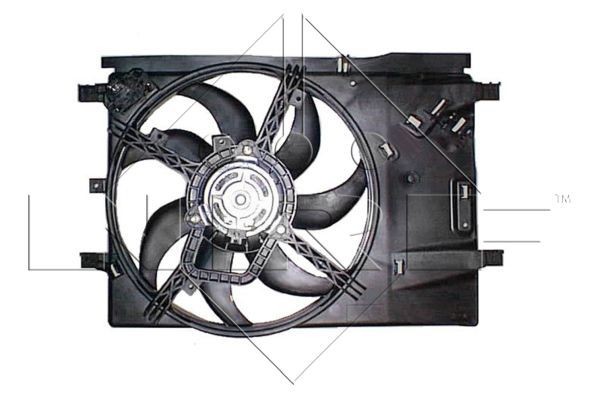 NRF 47236: Ventilator, radiator 390mm, cu rama aerisire radiator, cu rezistenta sarcina