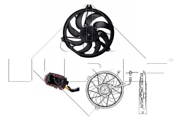 NRF 47323: Ventola radiatore 390mm, senza telaio ventola radiatore