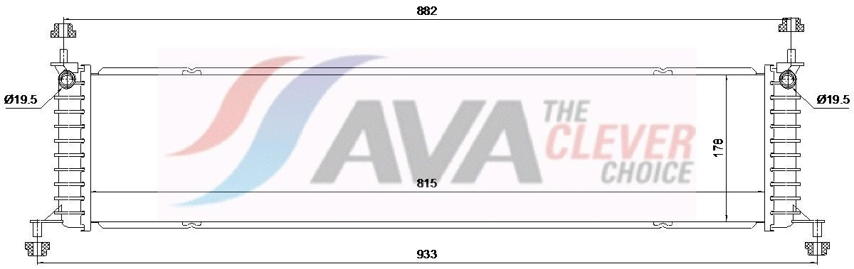 AVA COOLING SYSTEMS TE2003: Radiatore motore senza serbatoio compensazione
