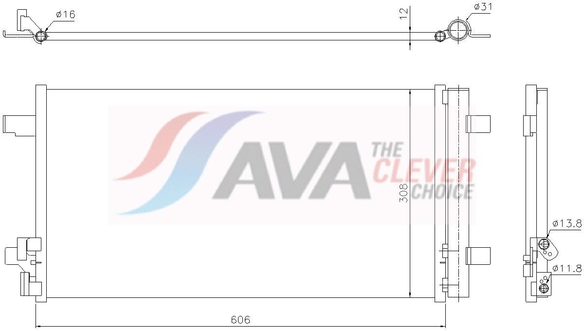 AVA COOLING SYSTEMS VN5469D: Condensator, climatizare ** CLEVER FIT ** cu umplutură de azot, cu uscator