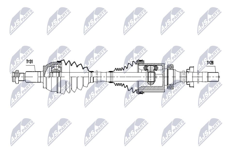 NTY NPW-LR-050: Veovõll esisild paremal, 1033mm