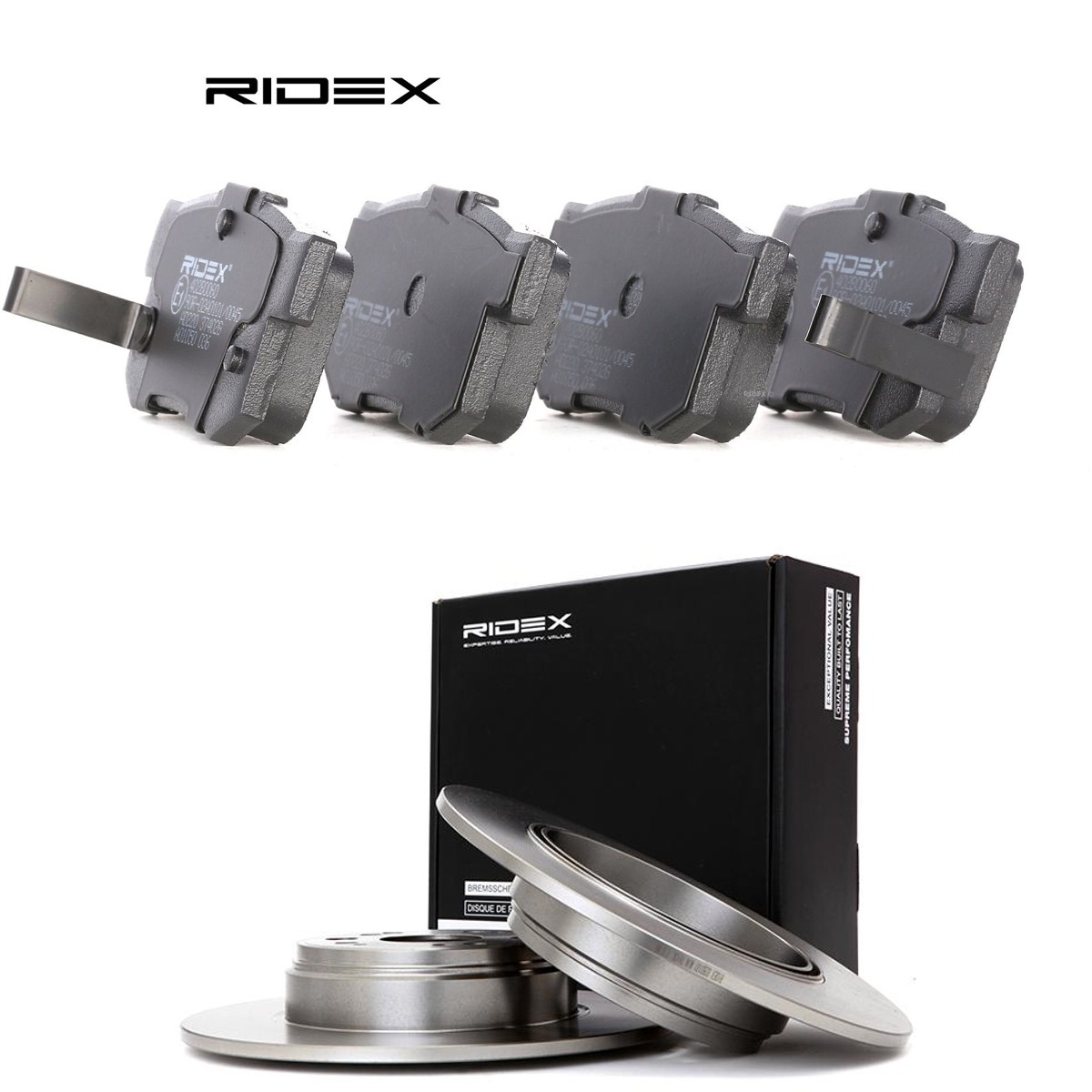 RIDEX 3405B3411: Pidurikomplekt, ketaspidur Tagasild, Ø: 304mm, täis