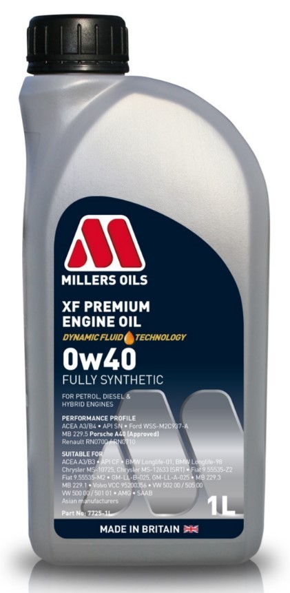 MILLERS OILS 7725-1: Variklio alyva 1l, 0W-40 XF Premium