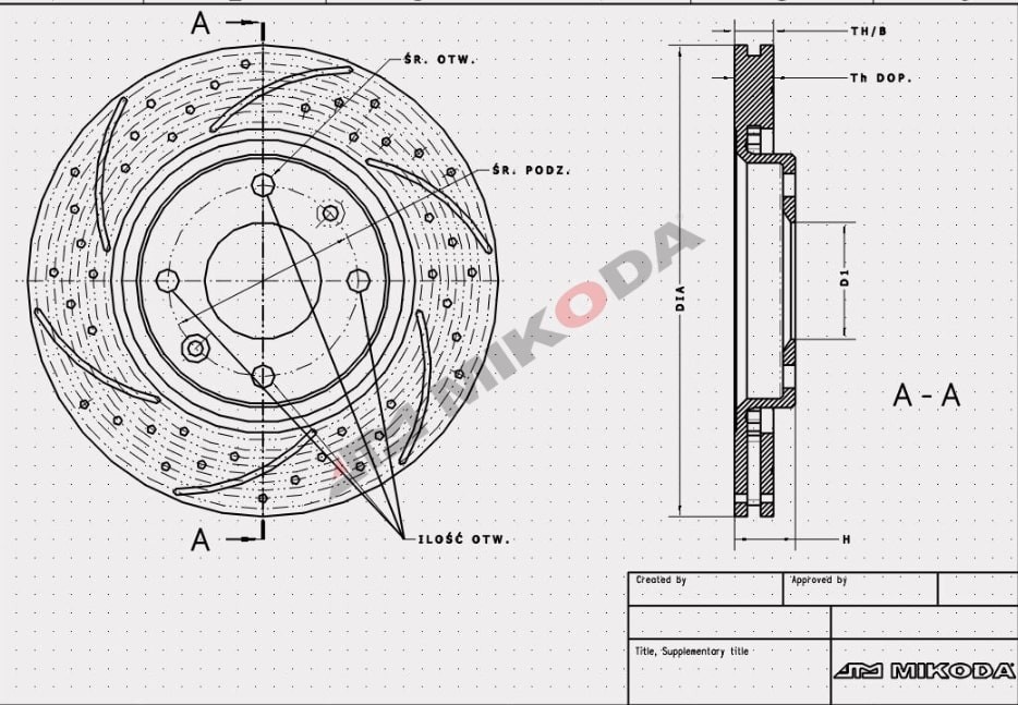 MIKODA 0243S: Piduriketas Ø: 239mm, piludega/augustatud, Ø: 239mm GT