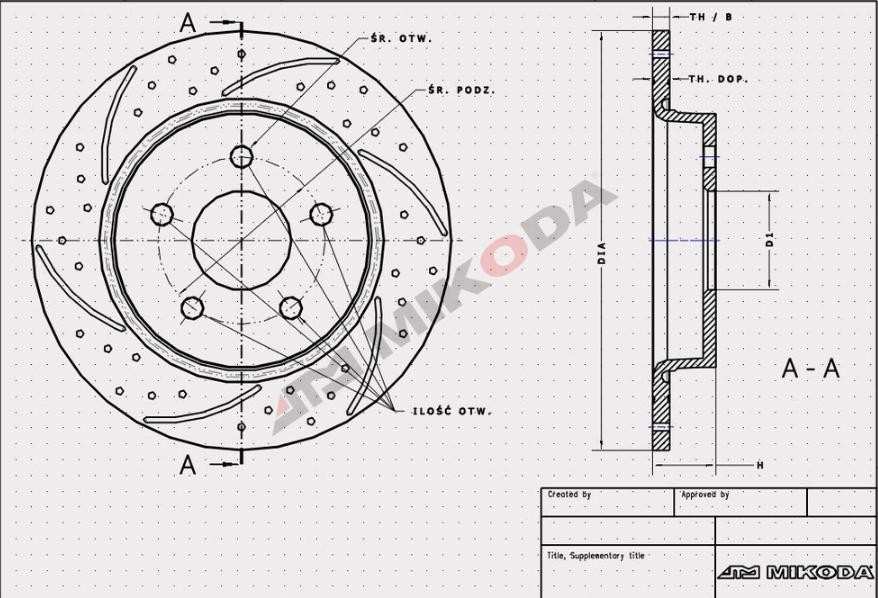 MIKODA 0352S: Piduriketas Ø: 280mm, piludega/augustatud, Ø: 280mm GT