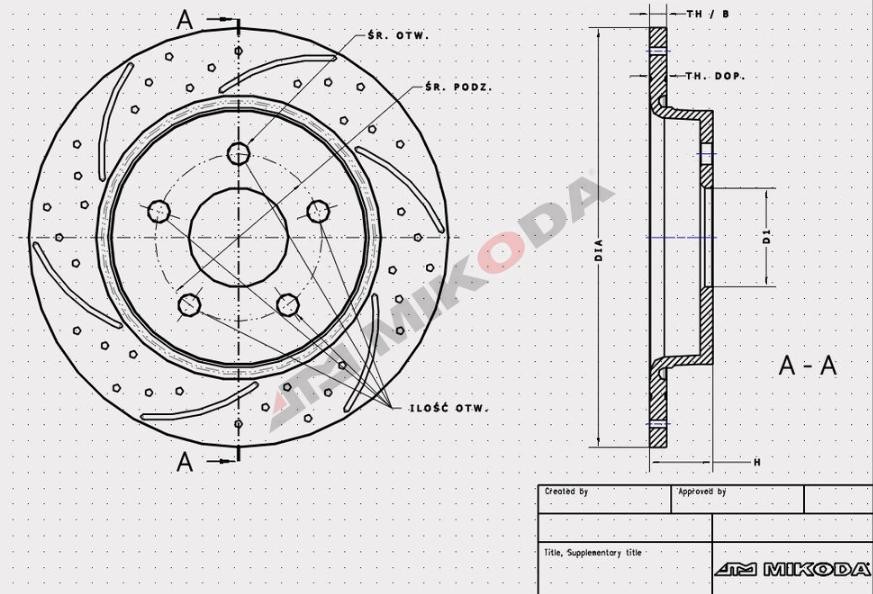 MIKODA 0422S: Piduriketas Ø: 286,0mm, piludega/augustatud, Ø: 286,0mm GT