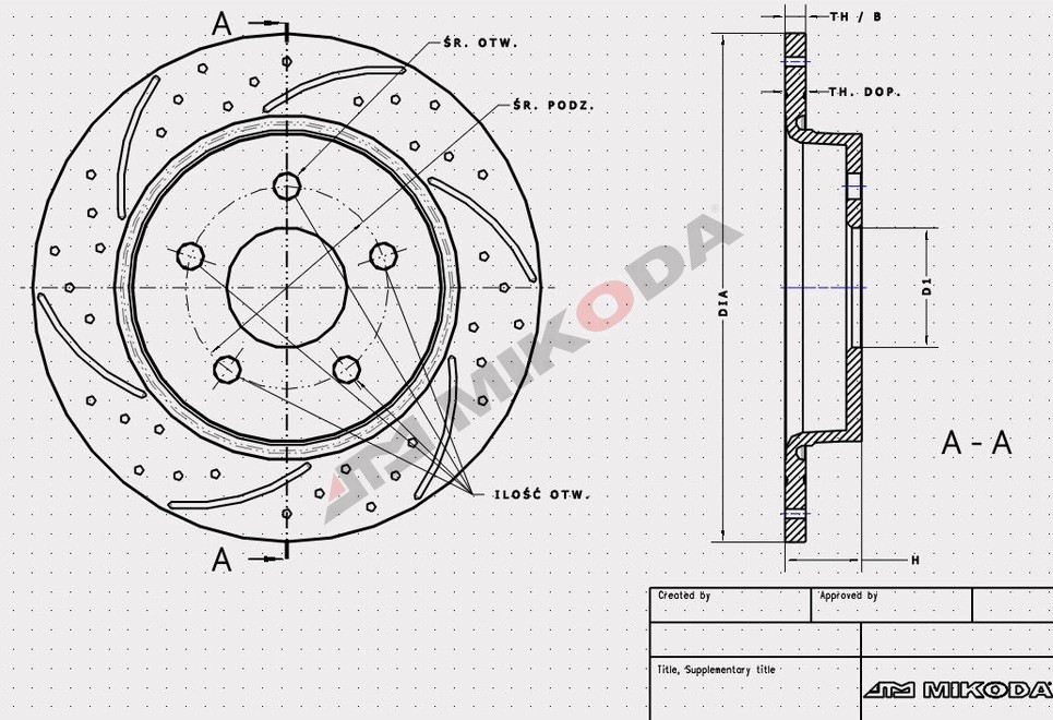 MIKODA 1403S: Piduriketas Ø: 262mm, piludega/augustatud, Ø: 262mm GT