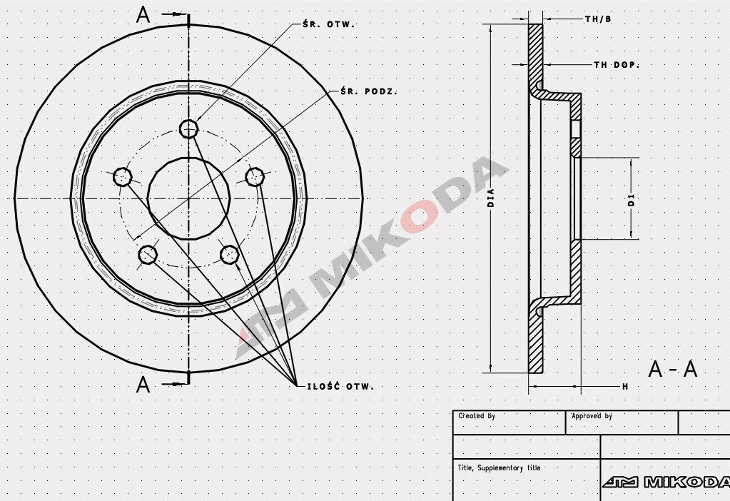 MIKODA 1627: Piduriketas Ø: 260mm, täis, Ø: 260mm