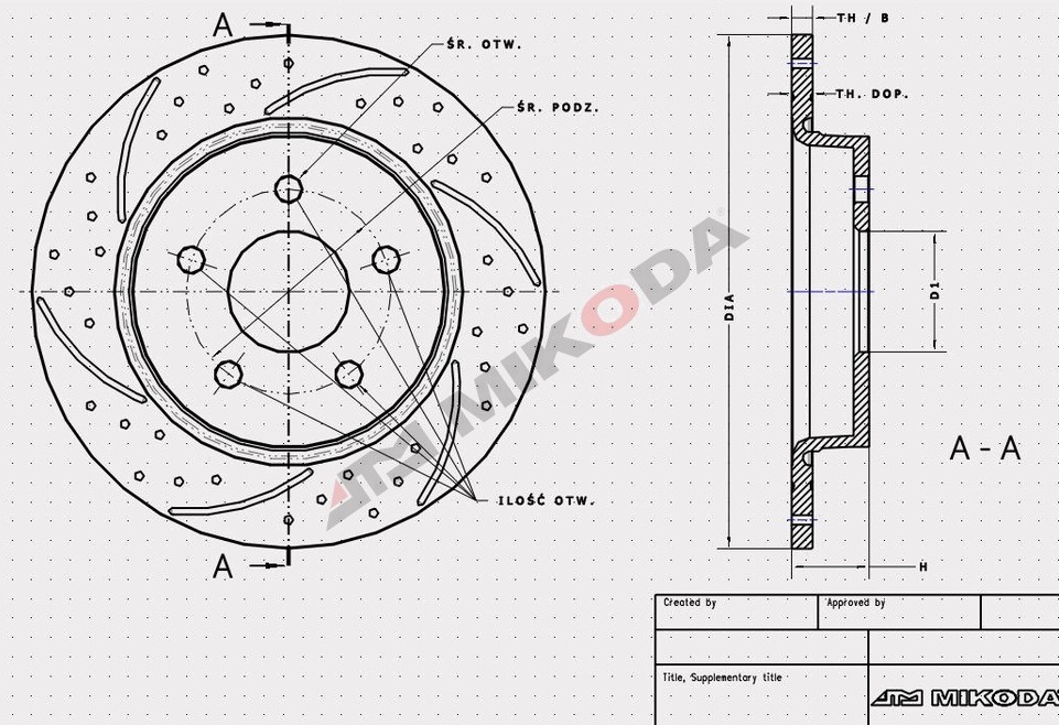 MIKODA 1718S: Piduriketas Ø: 265mm, piludega/augustatud, Ø: 265mm GT
